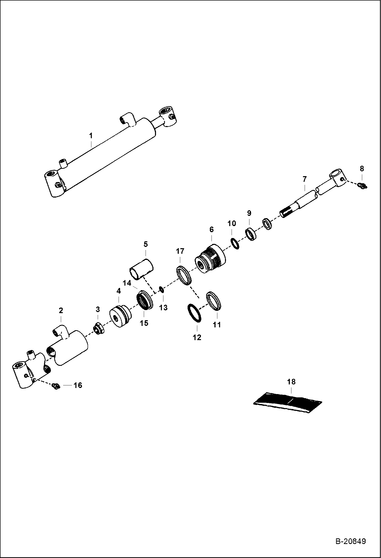 Схема ЦИЛИНДРА НАКЛОНА ФРОНТАЛЬНЫЙ ПОГРУЗЧИК