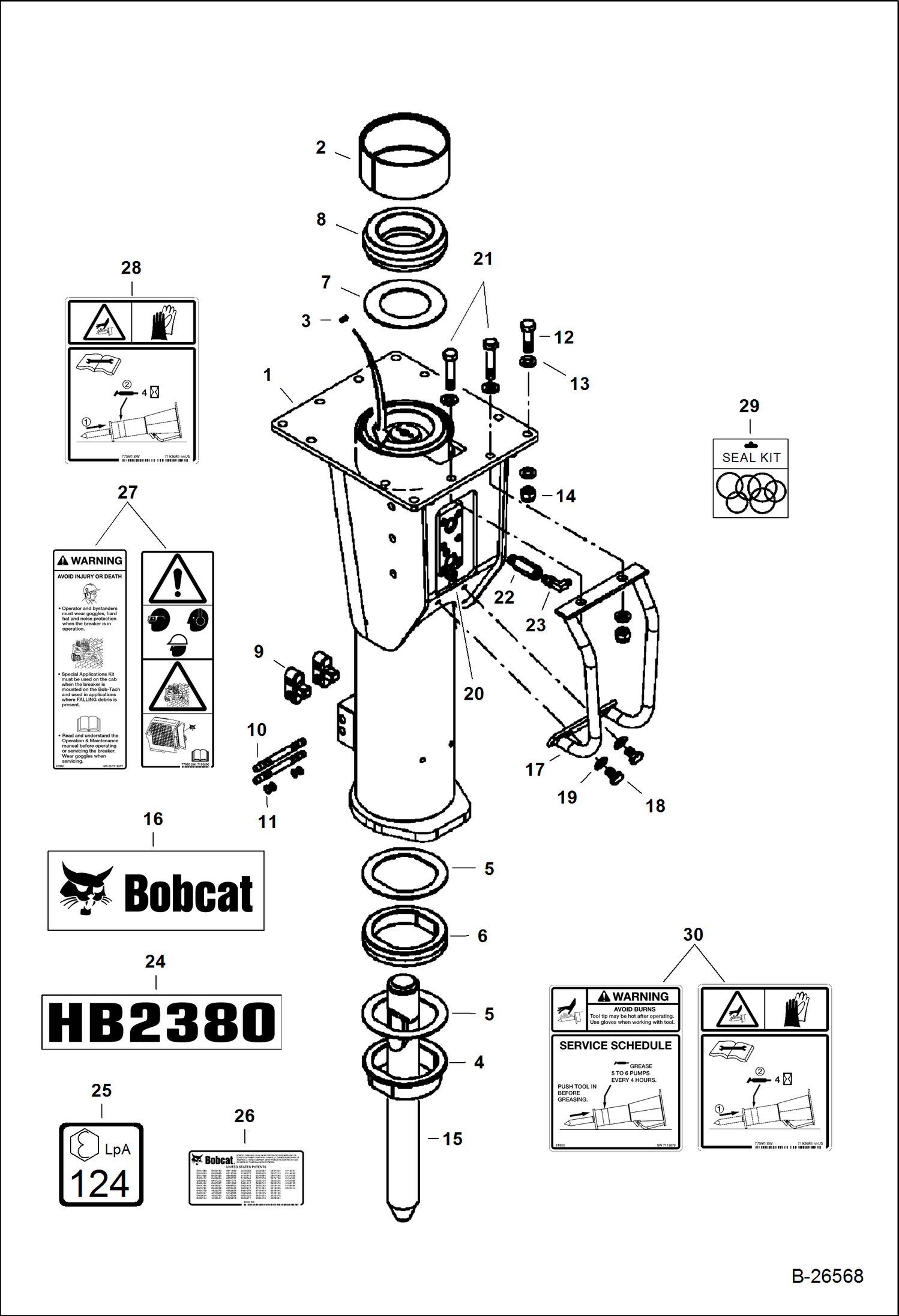 ГИДРОМОЛОТ (РАМА ШАССИ И КРЕПЕЖНЫЕ ДЕТАЛИ) (HB2380 A5T6) (ИСПОЛЬЗУЕТСЯ НА 442)