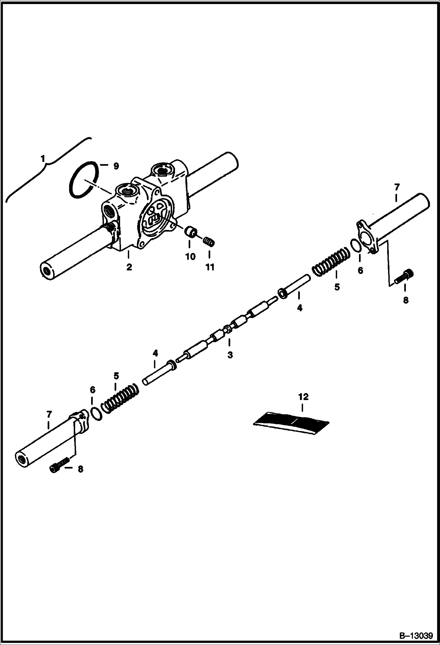 Схема СЕКЦИЯ РАСПРЕДЕЛИТЕЛЯ (РУКОЯТЬ ЧЕРПАКА И СТРЕЛА)