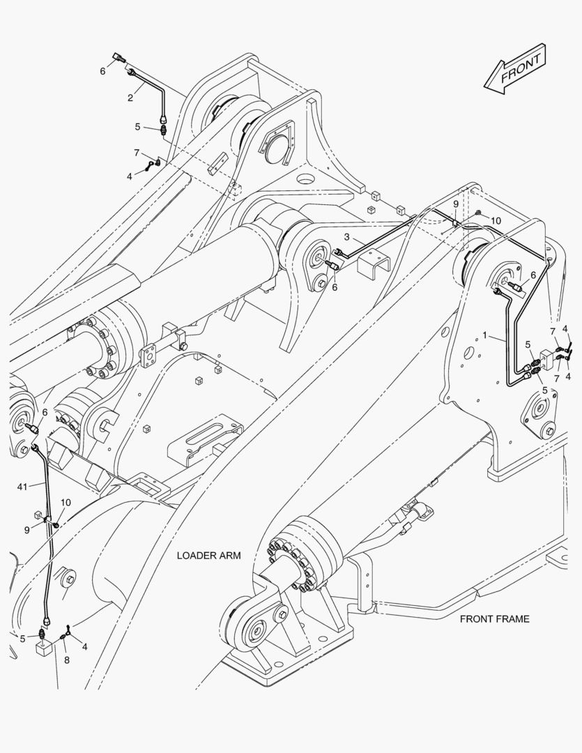 2110 FRONT LUBRICATION PIPING [10001~10062]