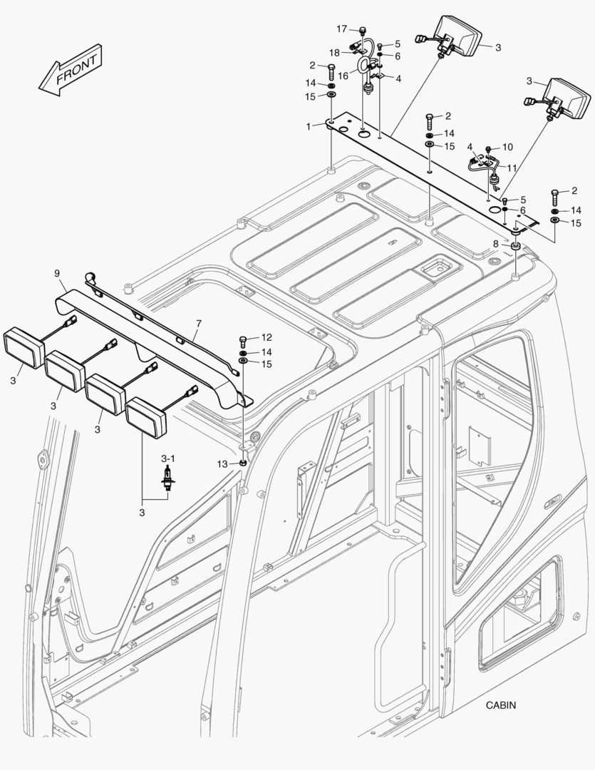 РАБОЧАЯ ФАРА - 6 ЛАМПЫ