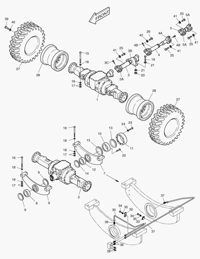 1140 AXLE & DRIVE SHAFT-STD. [1001~1020]