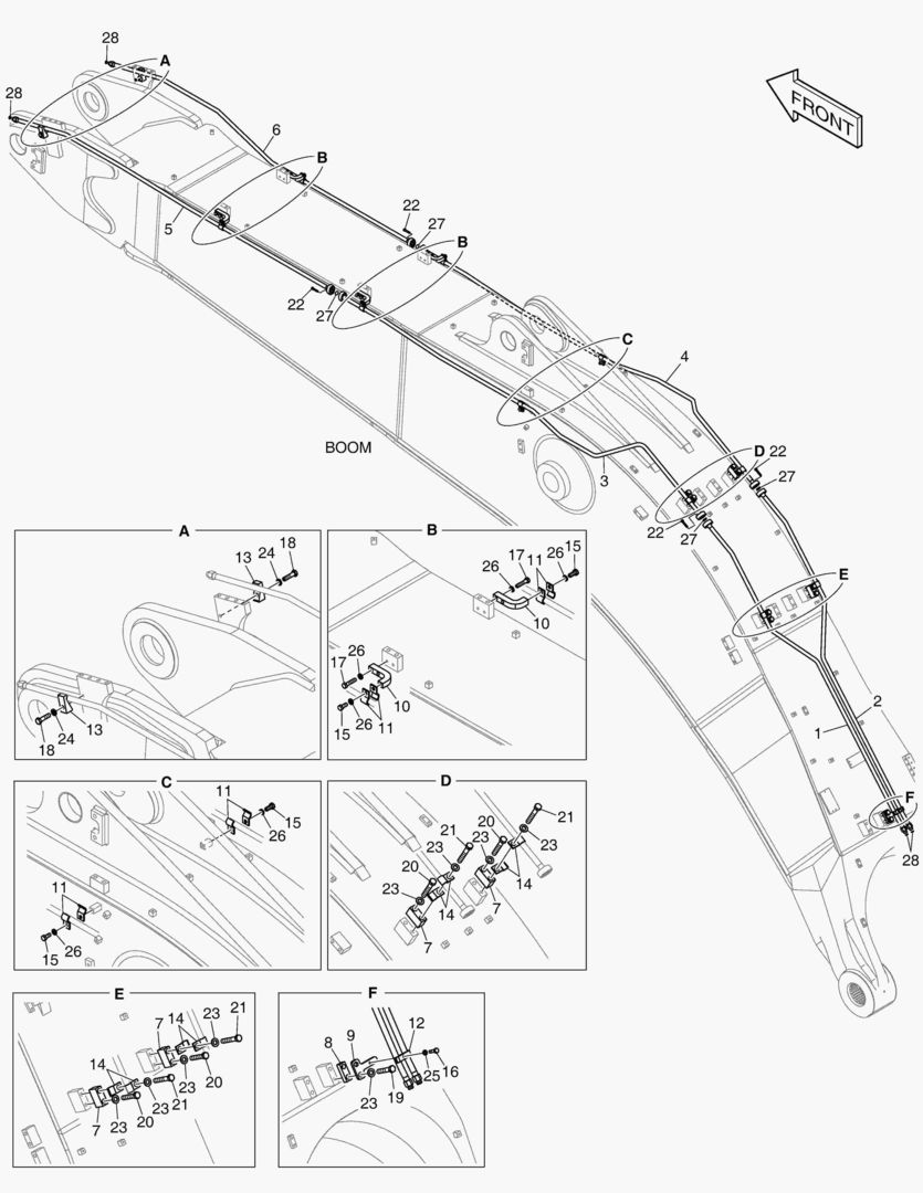 6505 BOOM PIPING - ROTATING(BOOM 7.7m)