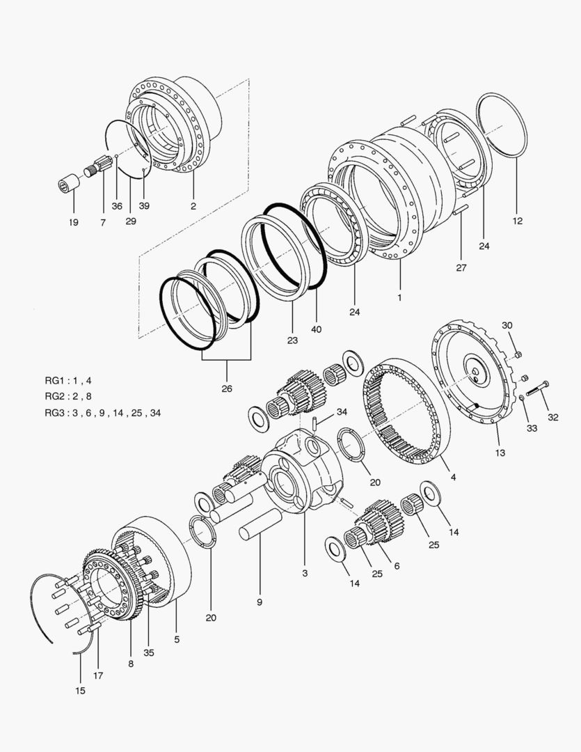 4160 TRAVEL REDUCTION GEAR [40001~40079]