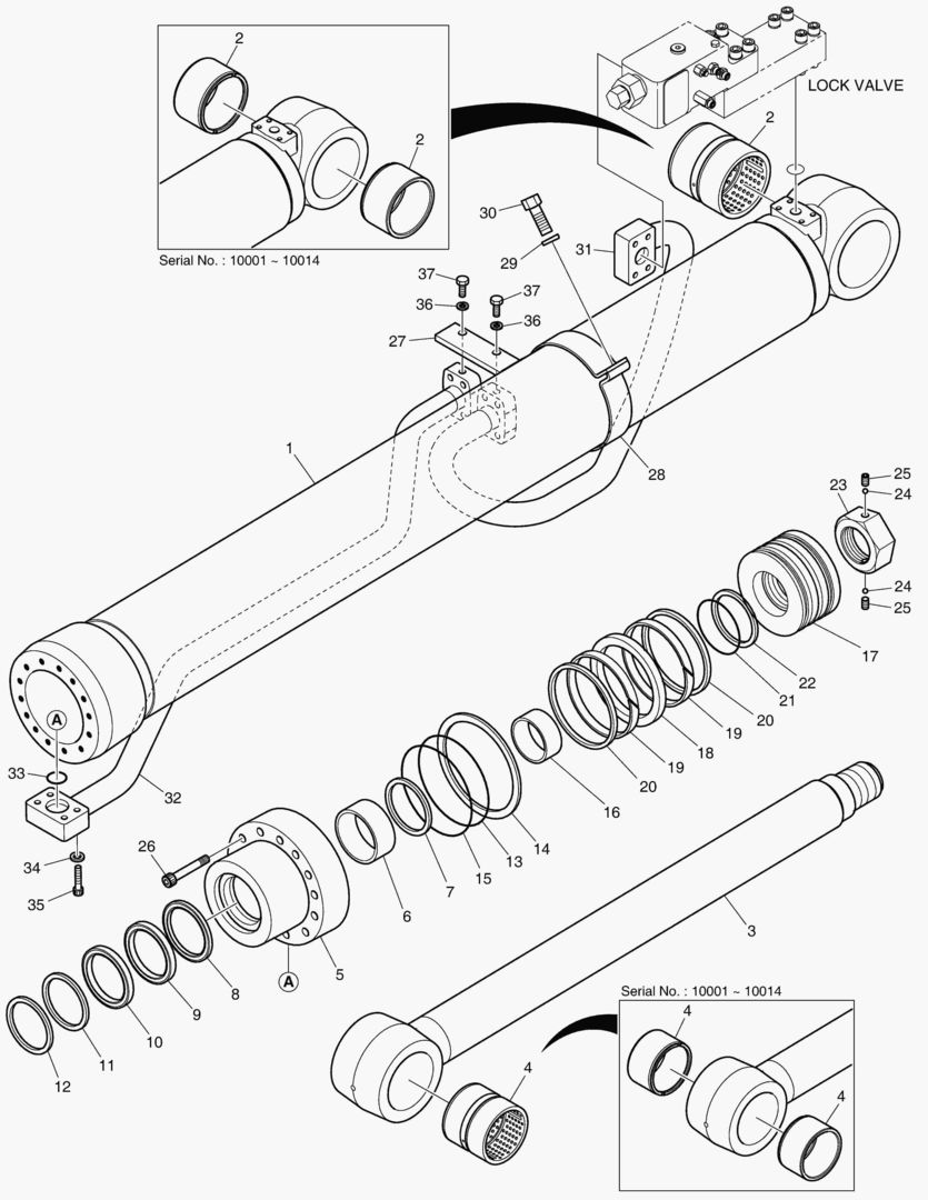 ЦИЛИНДР СТРЕЛЫ(ЛЕВОСТОРОННИЙ)-ГИДРОЗАМОК