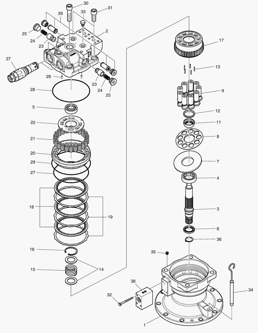 ГИДРОМОТОР ПОВОРОТА ПЛАТФОРМЫ