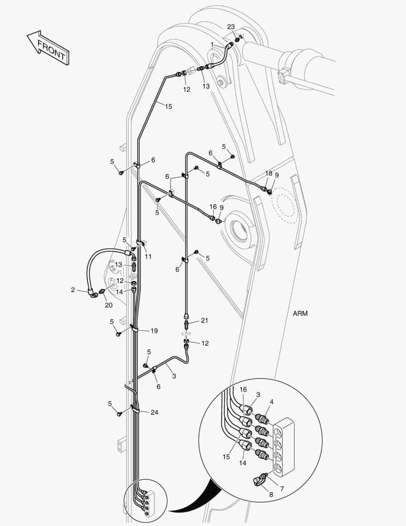 ТРУБОПРОВОД СМАЗОЧНОЙ СИСТЕМЫ -РУКОЯТЬ 3.95 м