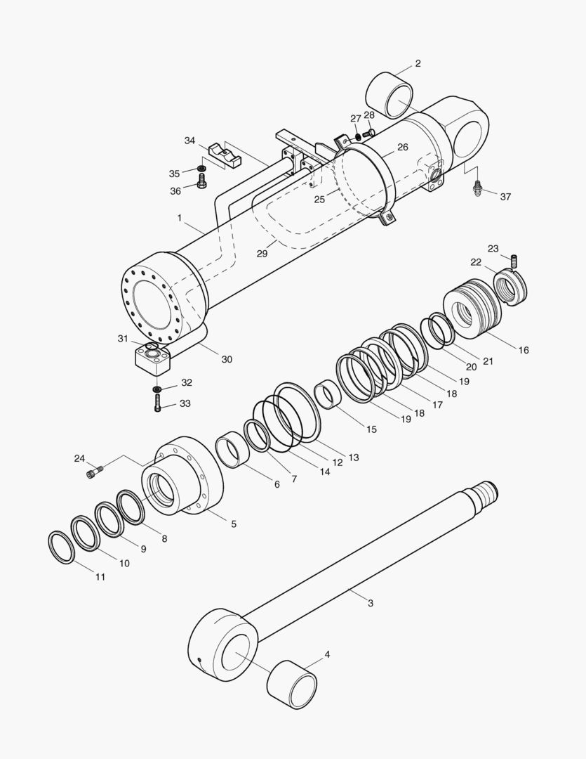 ЦИЛИНДР СТРЕЛЫ(ЛЕВОСТОРОННИЙ)-ГИДРОЗАМОК
