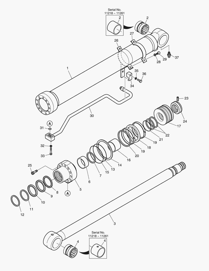 Спецтехника 4511 BOOM CYLINDER - L.H. (LOCK VALVE) ARTI. [11218~]