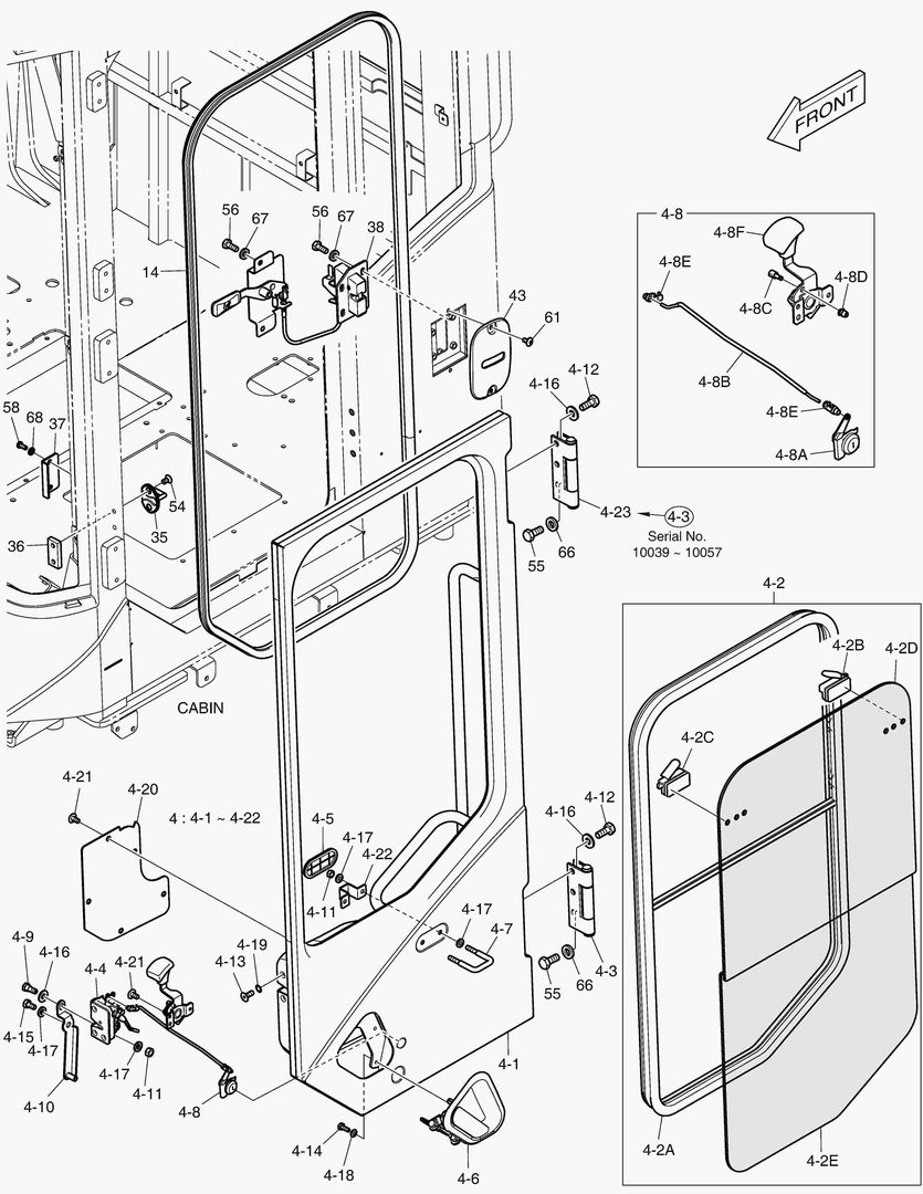 6020 CABIN(4) - DOOR ASS`Y(L.H) [10039~]