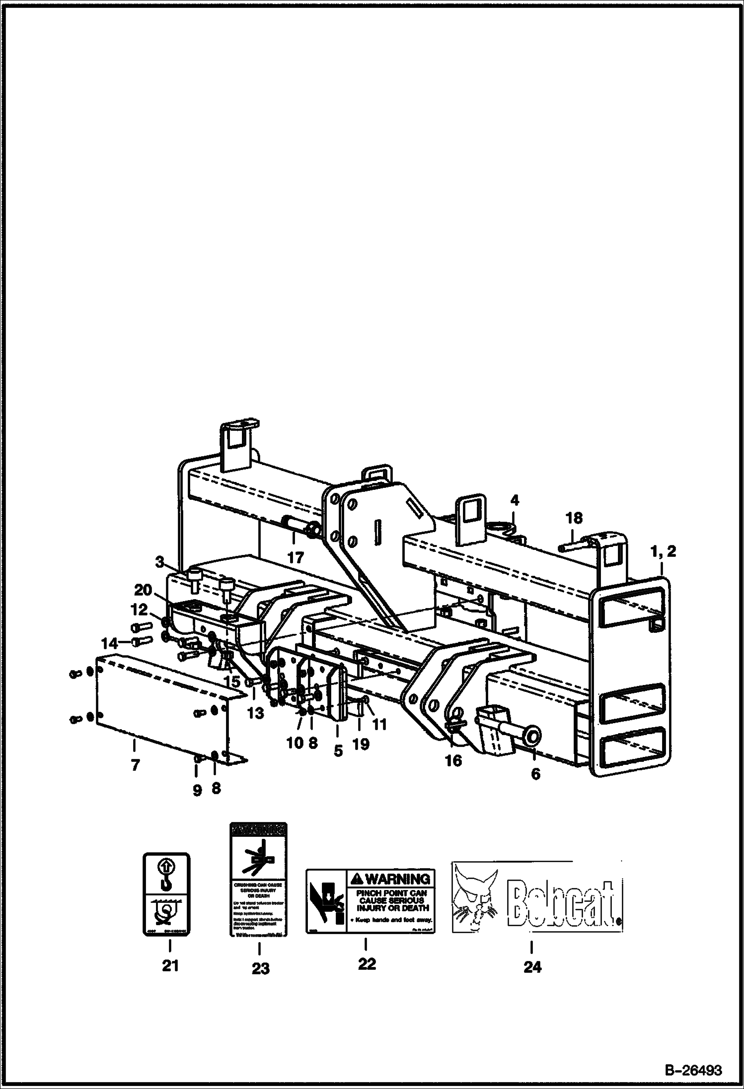 МЕХАНИЗМ ДЛЯ УСТАНОВКИ ЛОВУШКИ ДЛЯ ГРЯЗИ САЛАЗКИ С ПОПЕРЕЧНЫМ СМЕЩЕНИЕМ - 72-- И 84-- (СЕРИЙНЫЙ НОМЕР A74W И НИЖЕ)