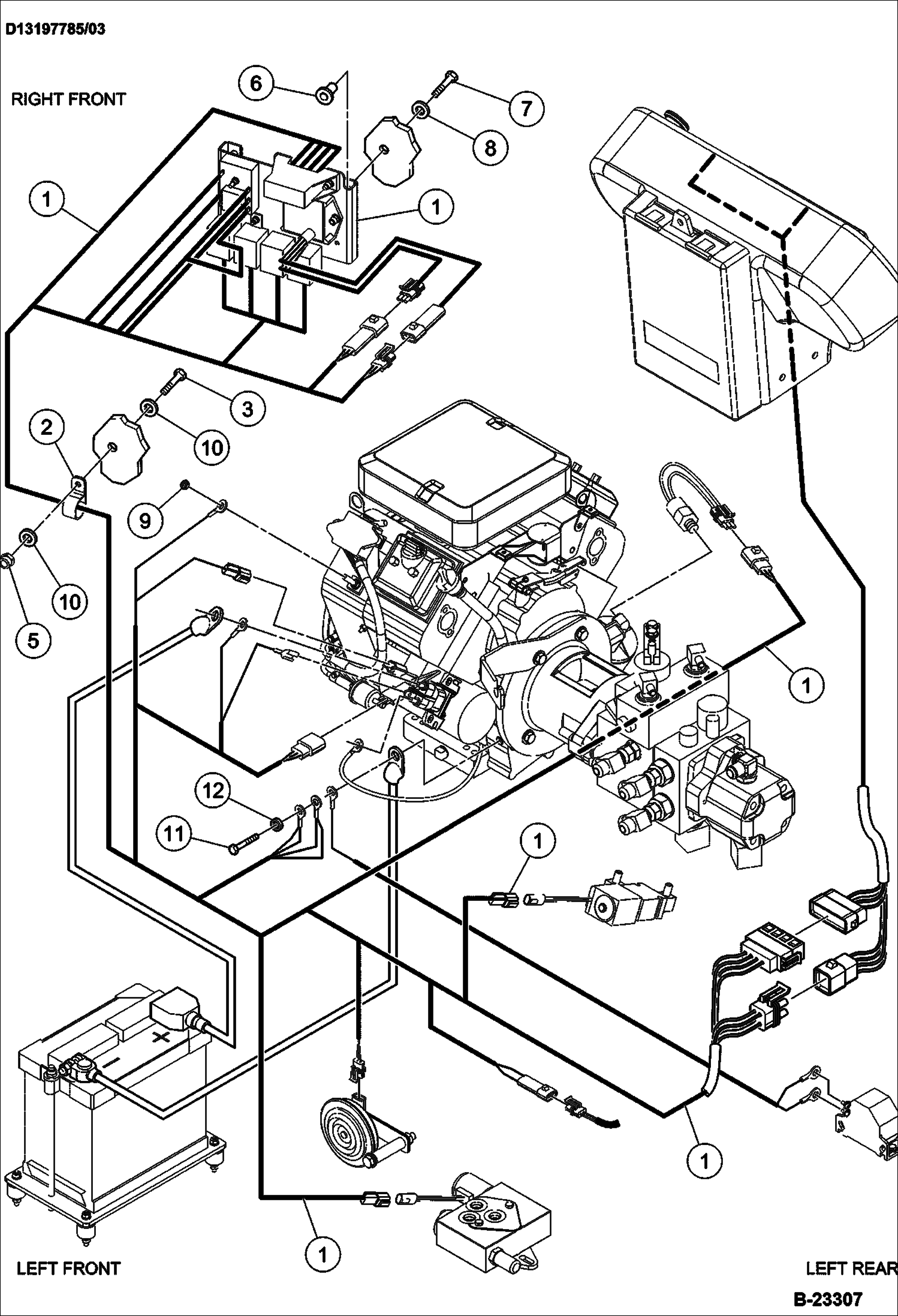 Схема УСТАНОВКА ЖГУТА ПРОВОДОВ
