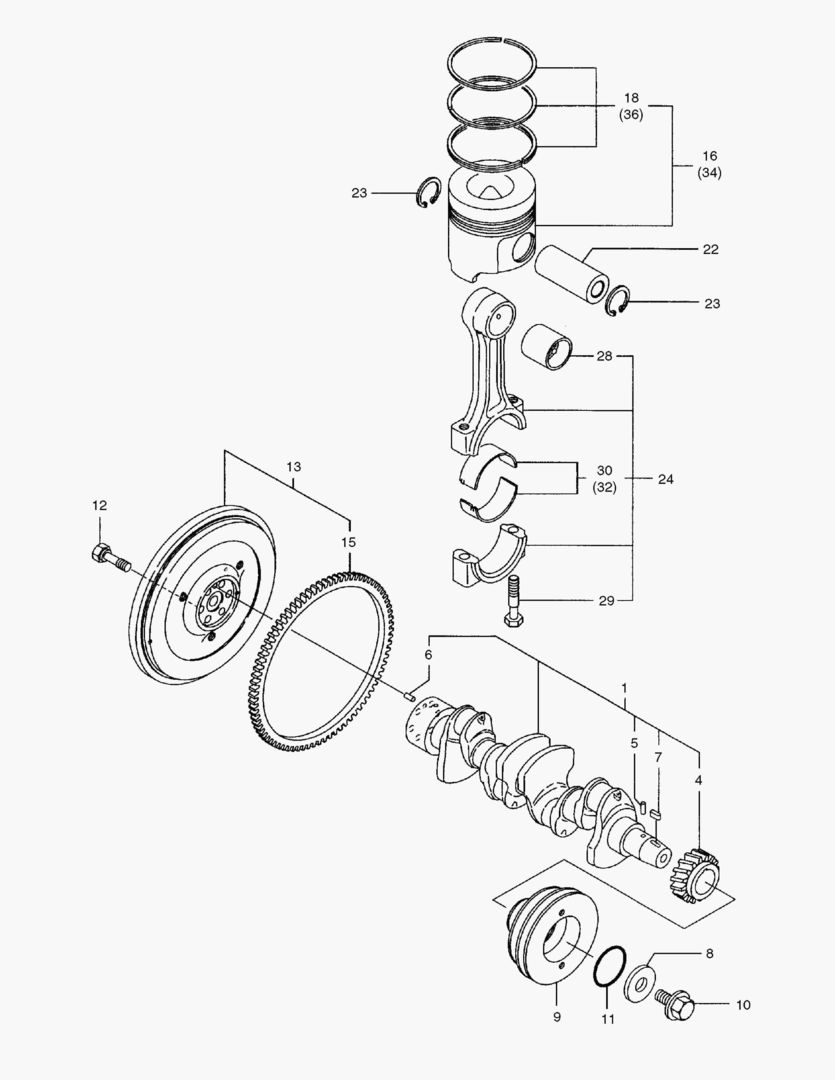 008 CRANKSHAFT & PISTON [1001~1153]