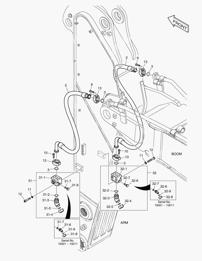 Схема 6920 ARM PIPING - ONE & TWO WAY(ARM 2.4m)