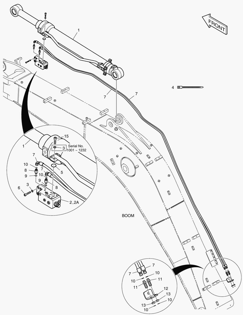 ГИДРОЗАМОК ТРУБОПРОВОДА РУКОЯТИ - СТРЕЛА 4.4 м