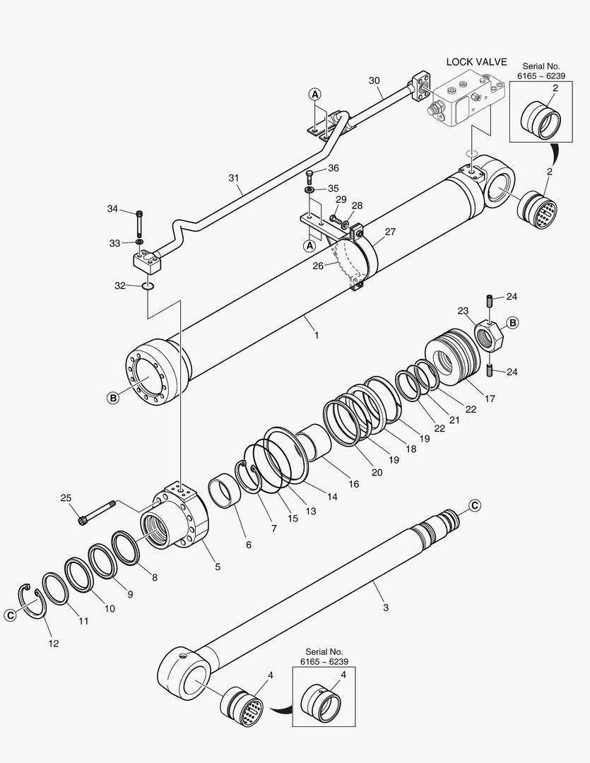 Спецтехника 4381 BOOM CYLINDER - R.H (LOCK VALVE) [6165~] - главное фото