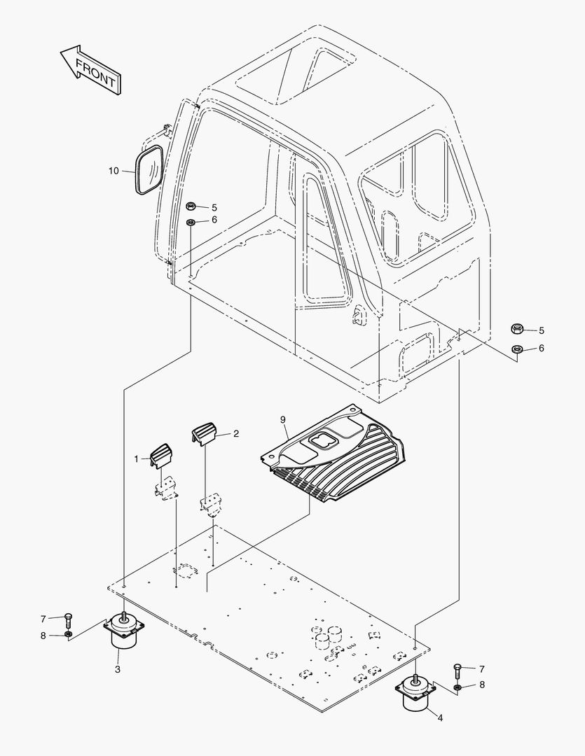 КРЕПЛЕНИЕ КАБИНЫ В СБОРЕ