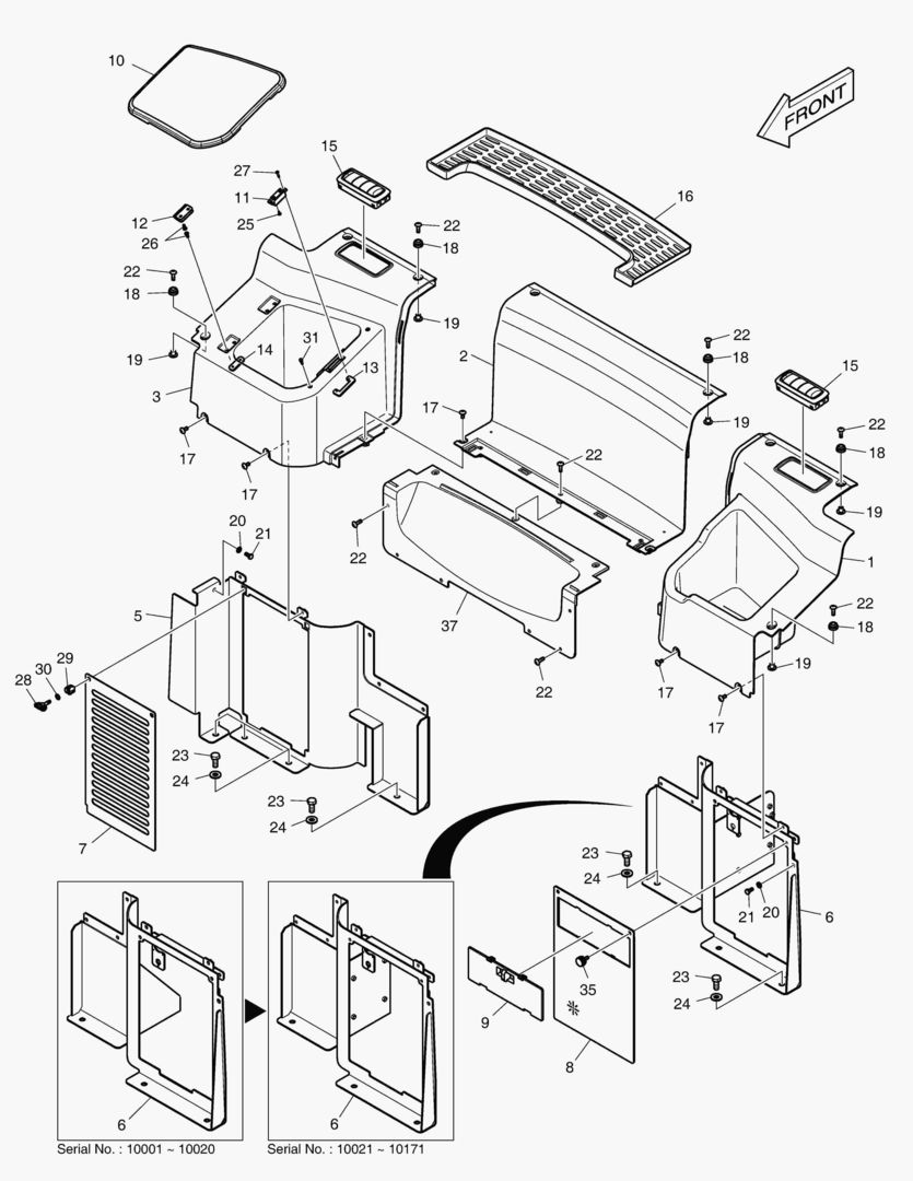 КРЫШКА В СБОРЕ - ЗАДНЯЯ