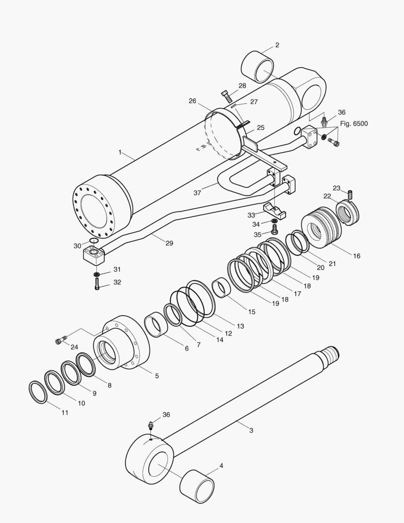 ЦИЛИНДР СТРЕЛЫ-ПРАВОСТОРОННИЙ-ГИДРОЗАМОКА
