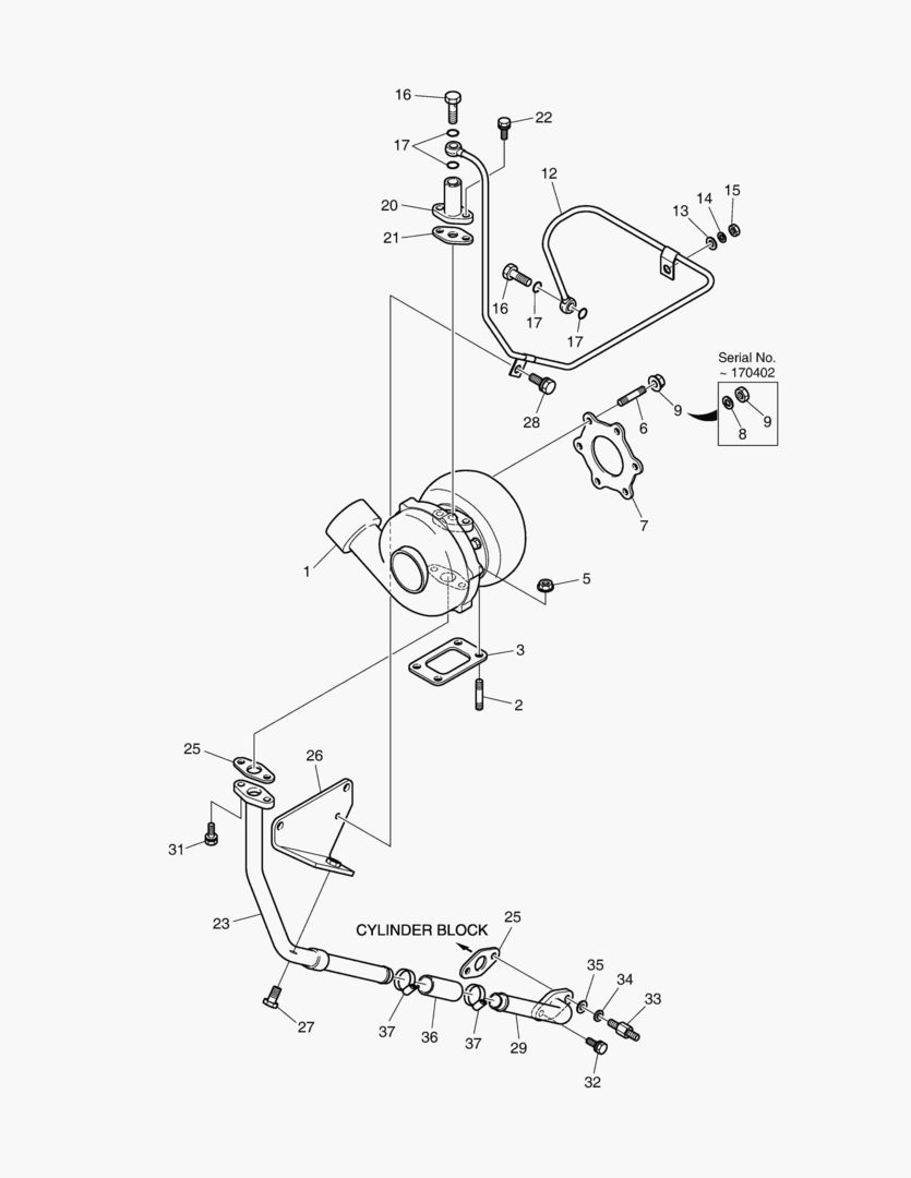 030 TURBO CHARGER & OIL PIPE
