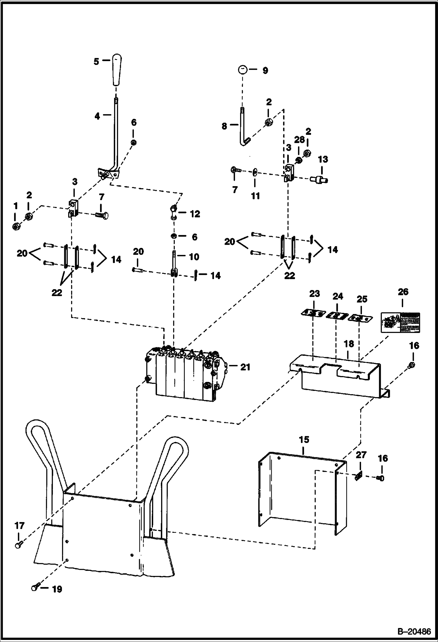 ЭКСКАВАТОР-ПОГРУЗЧИК (РУКОЯТИ УПРАВЛЕНИЯ С CESSNA КЛАПАНОМ) (909 113800101 - 02036)