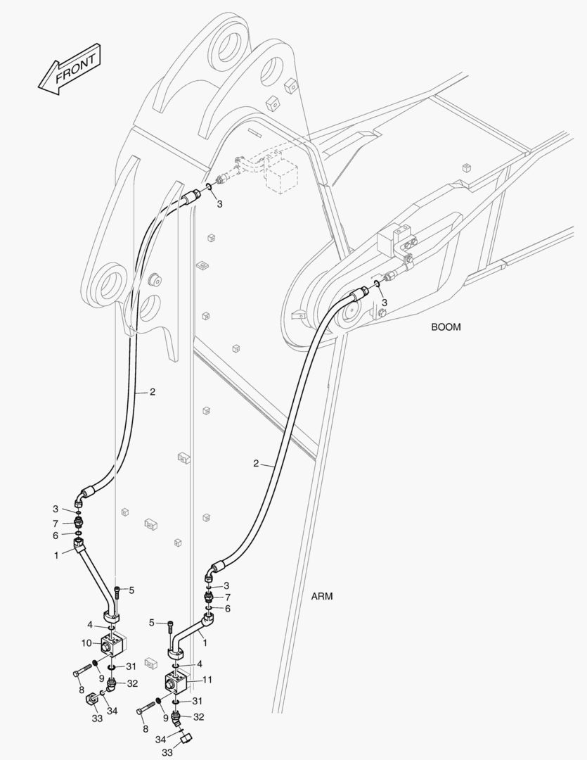 ГИДРОСИСТЕМА РУКОЯТИ - ВРАЩАЮЩИЙСЯ (РУКОЯТЬ 2.9 м)