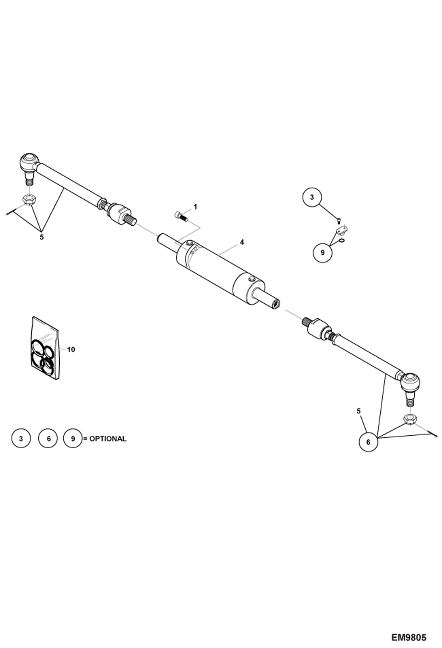 ПЕРЕДНЯЯ РУЛЕВАЯ ТЯГА И ЦИЛИНДР