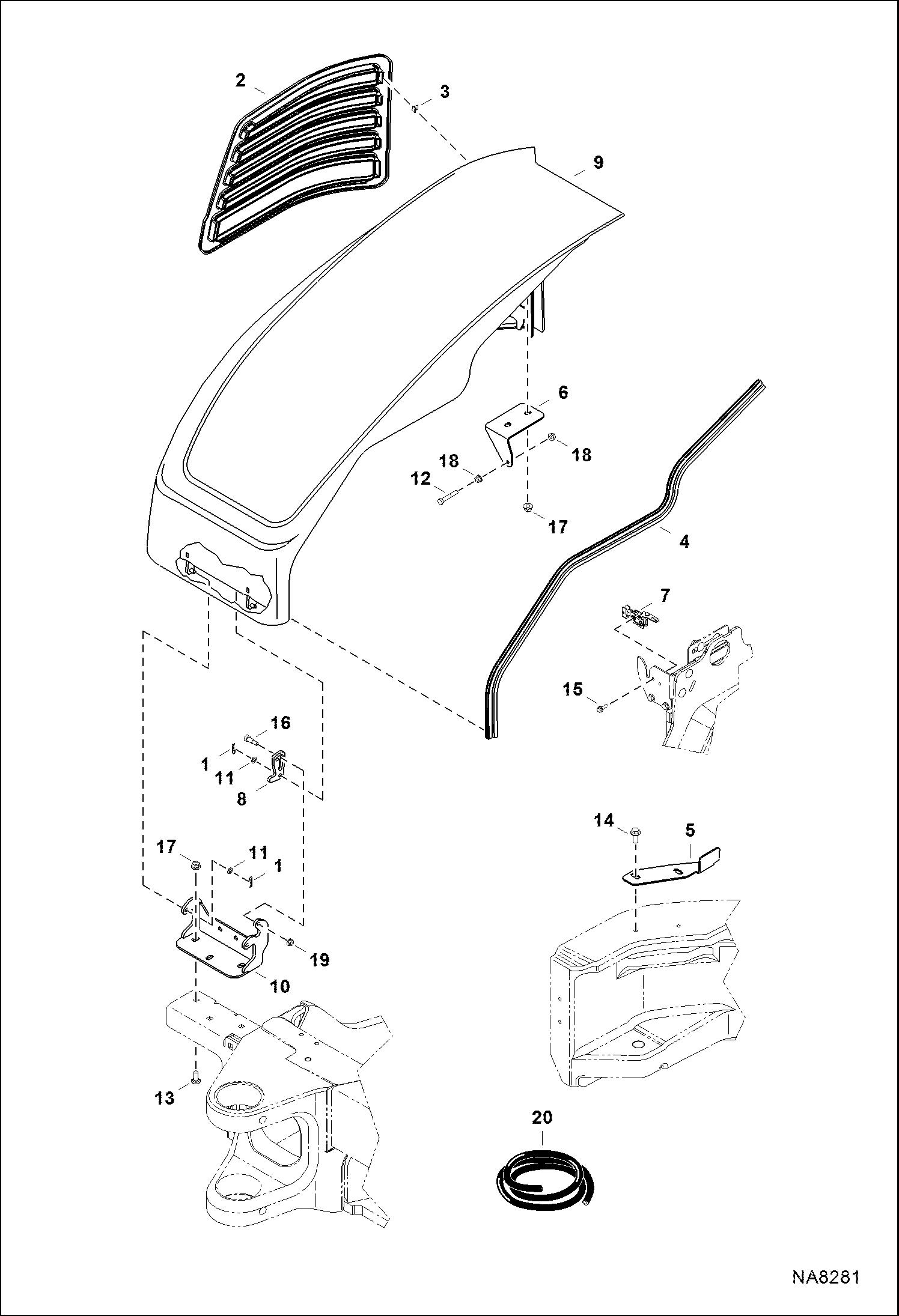 ПРАВОСТОРОННЯЯ КРЫША (СЕРИЙНЫЙ НОМЕР AJ1811001 - AJ1812459)