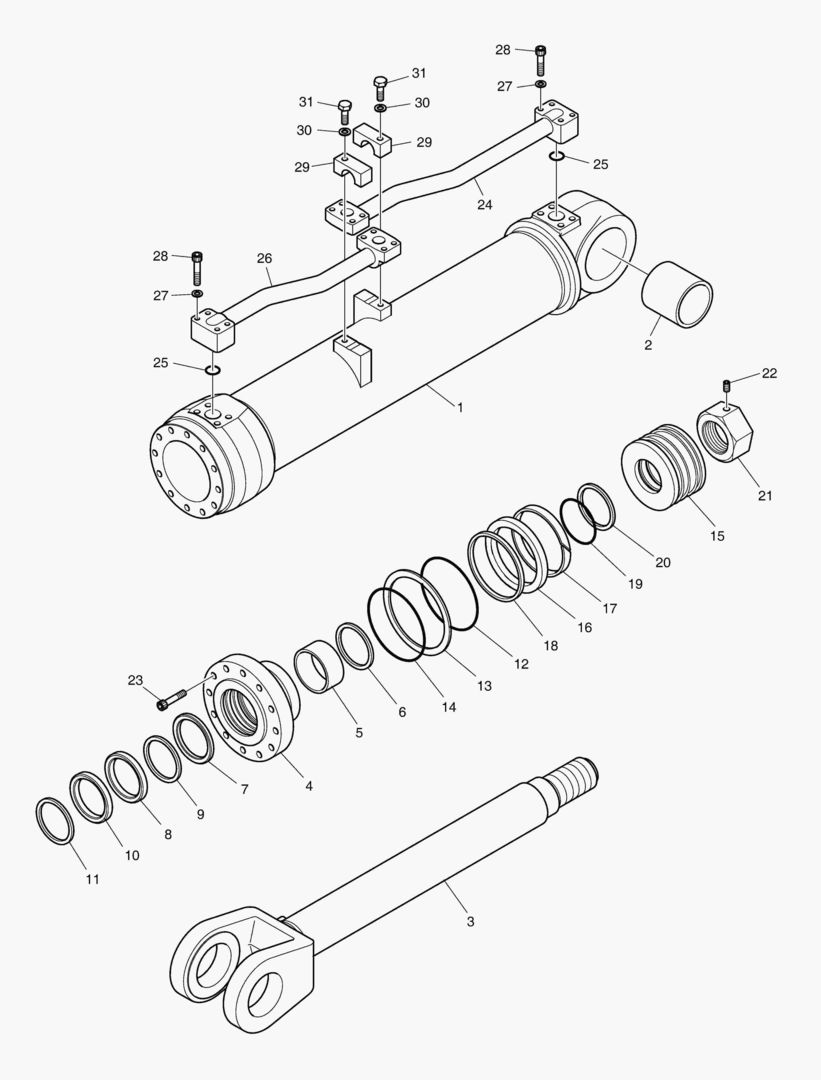 ГИДРОЦИЛИНДР ПОДЪЕМА-ПРАВОСТОРОННИЙ
