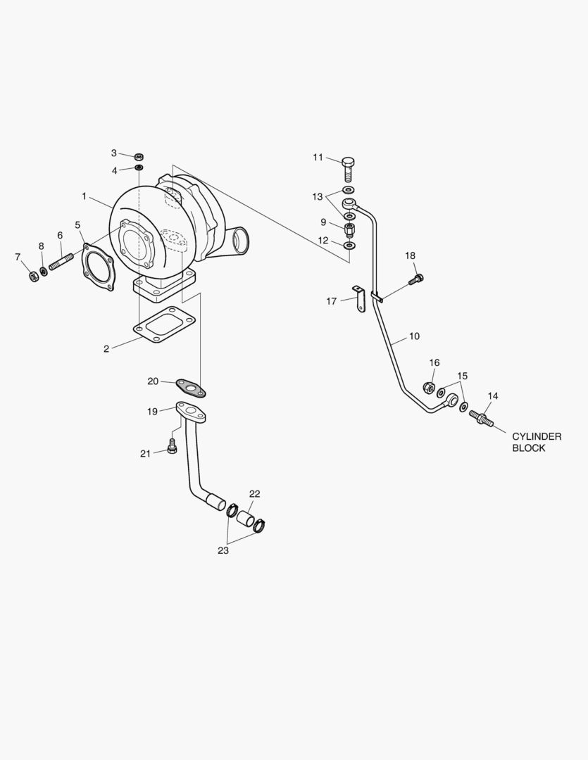 014 TURBO CHARGER & OIL PIPE