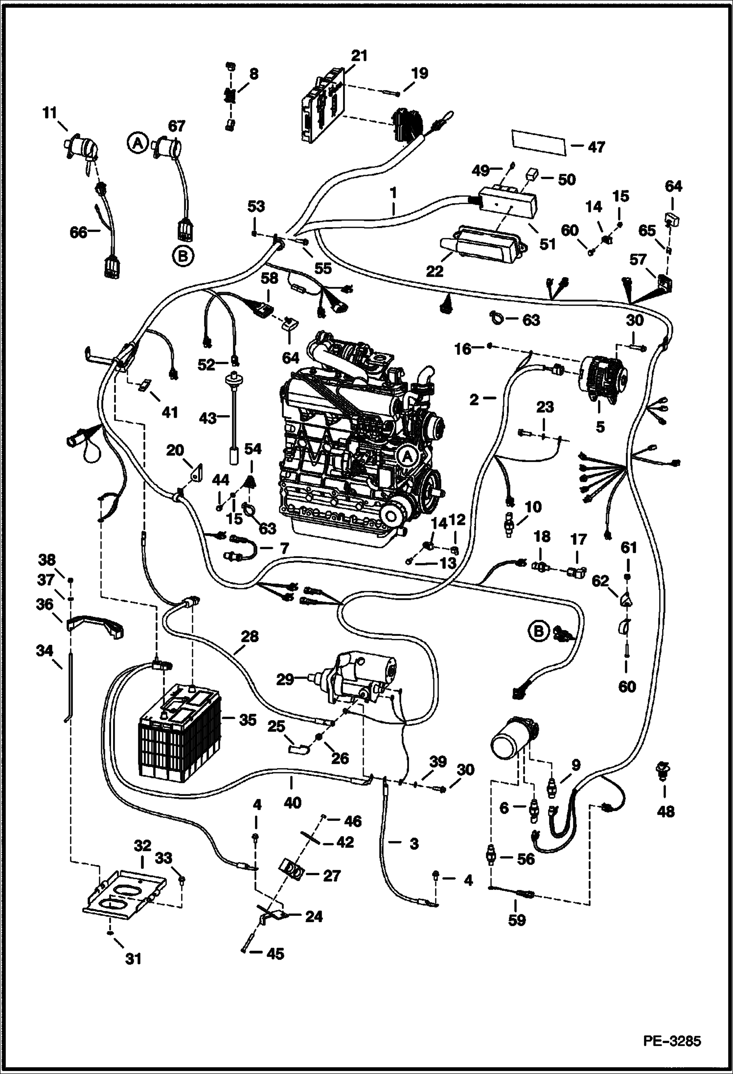 ЭЛЕКТРОСХЕМА ДВИГАТЕЛЯ (5270 11001 И ВЫШЕ) (5279 11001 И ВЫШЕ)