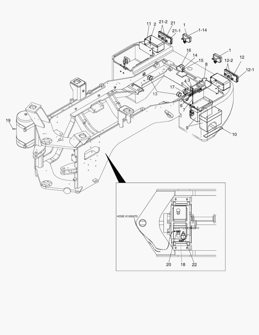 Спецтехника 1470 ELECTRIC PARTS(3)-REAR FRAME [10001~10027]