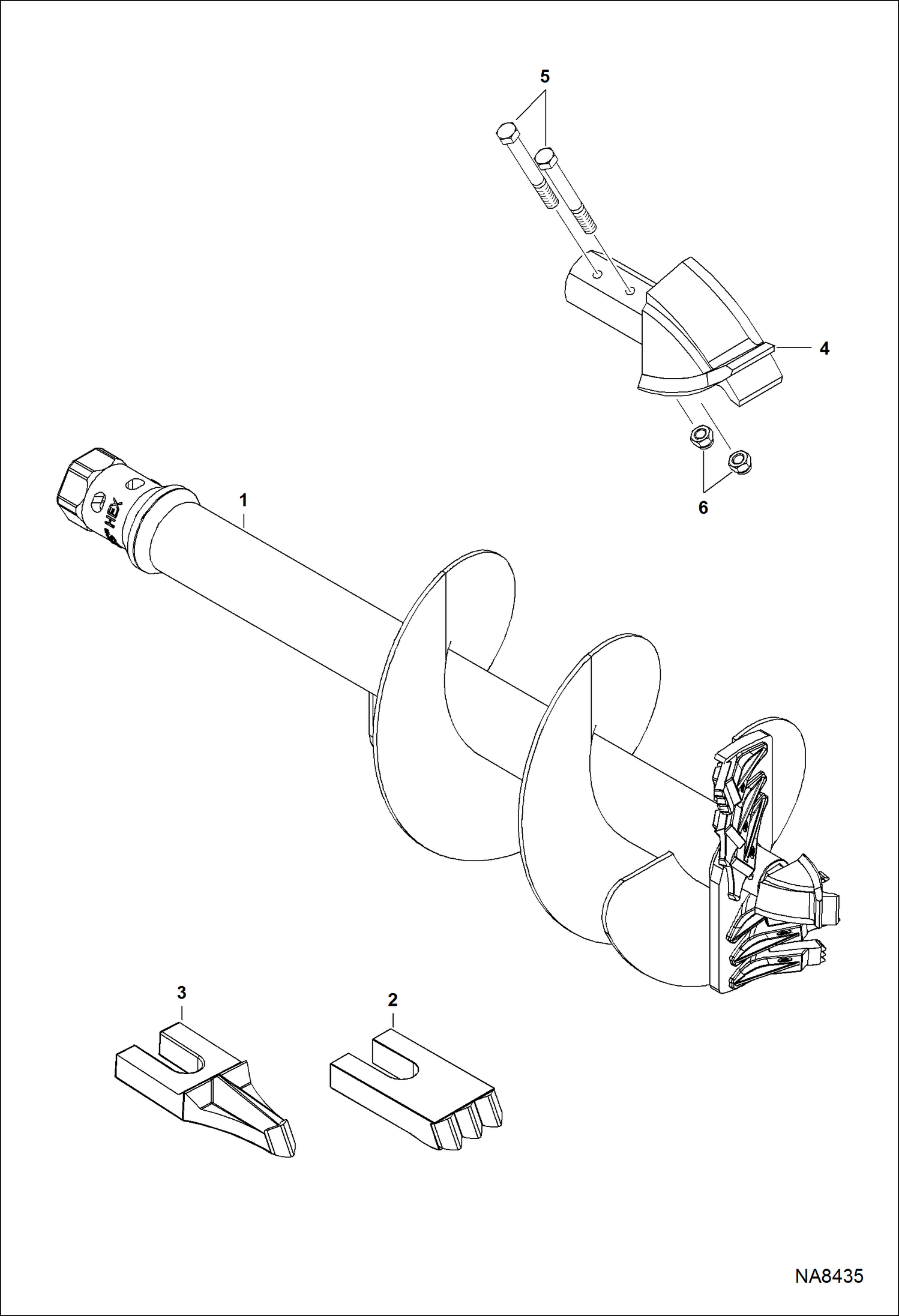 БУР ГИДРАВЛИЧЕСКИЙ (24-- ОСОБО ПРОЧНЫЕ РЕЖУЩИЕ ПЛАСТИНЫ ШНЕКОВОГО БУРА) (35PH AZLA) (50PH B2KY)