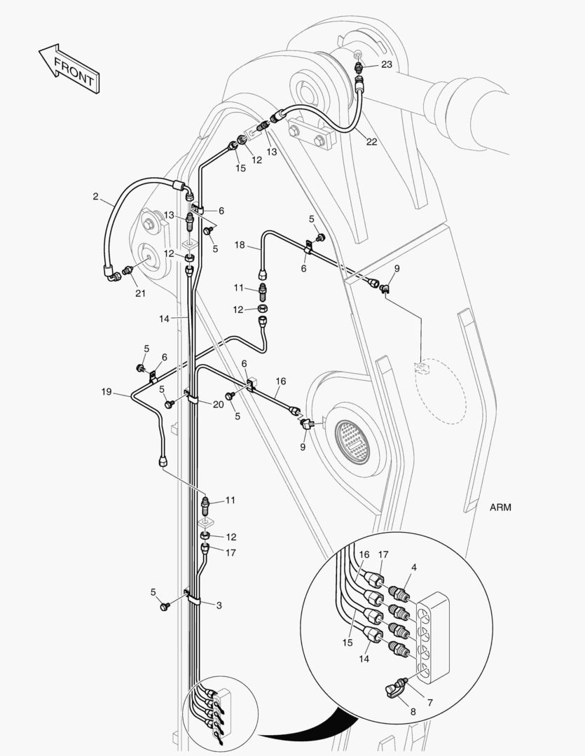 ТРУБОПРОВОД СМАЗОЧНОЙ СИСТЕМЫ - РУКОЯТЬ 2.95 м