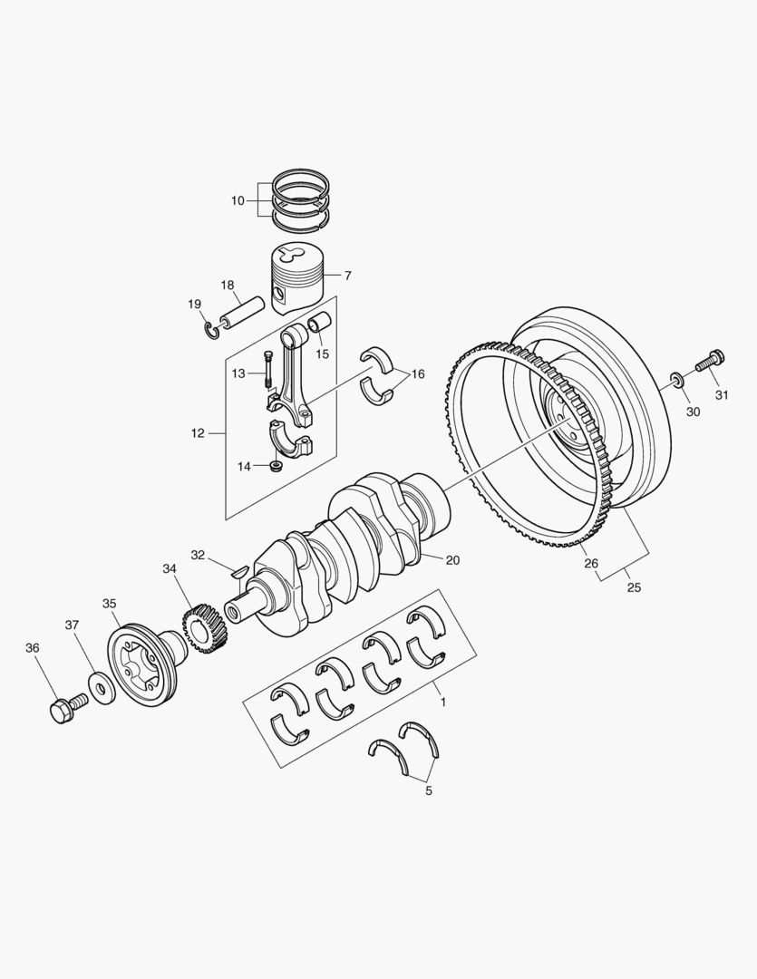 107 PISTON & CRANK SHAFT ASS`Y [20001~20591]