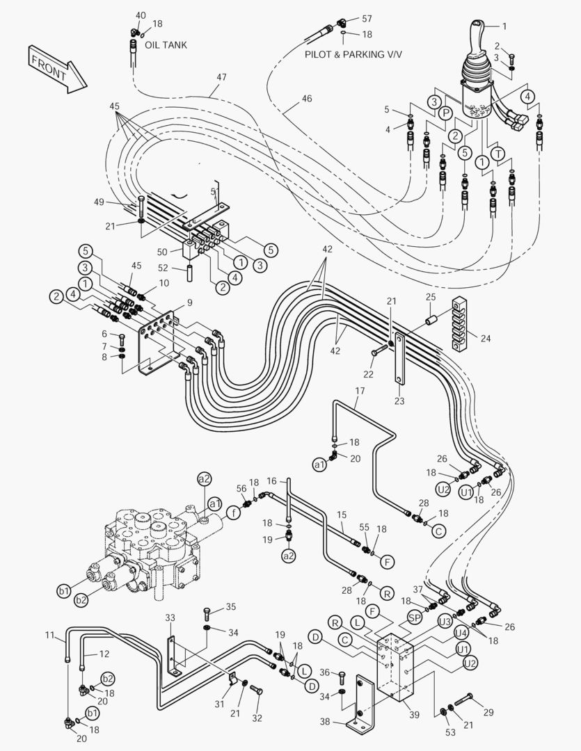 Схема ТРУБОПРОВОД СЕРВОУПРАВЛЕНИЯ-2 КАТУШКИ