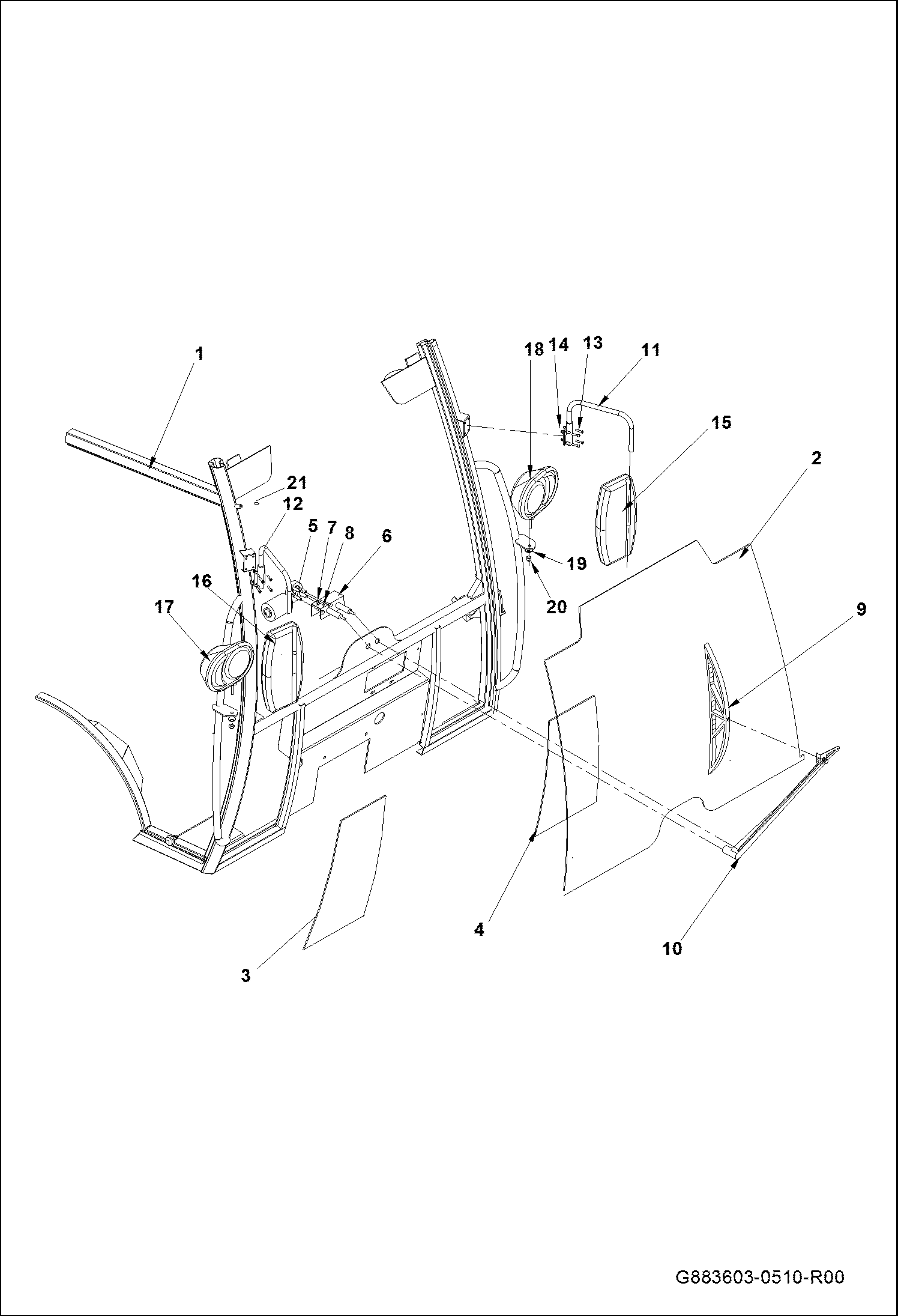 КАБИНА И ПЕРЕДНИЕ УСТРОЙСТВА В СБОРЕ