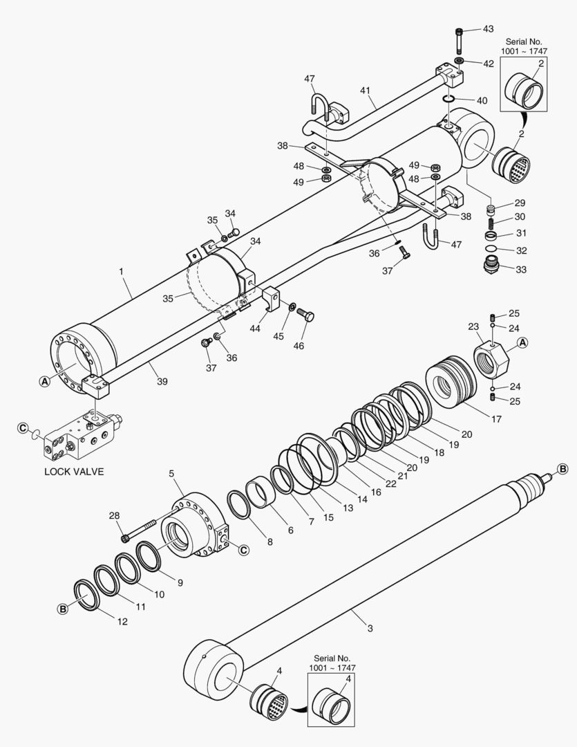 ЦИЛИНДР РУКОЯТИ - ШАРНИРНАЯ СТРЕЛА(ЗАМОК)