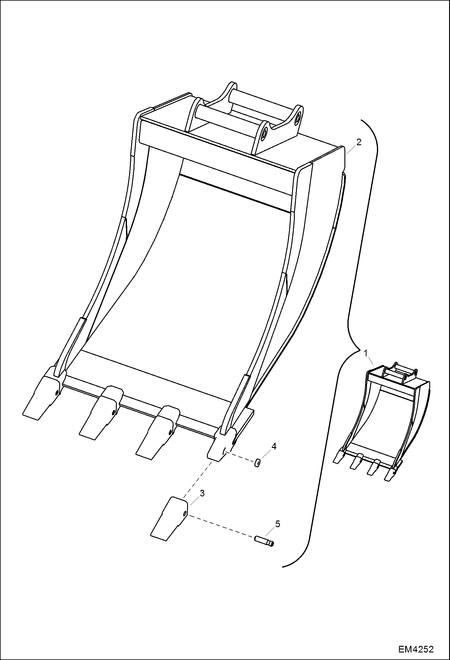 КРЕПЛЕНИЯ ПОВОРОТНО-НАКЛОННОГО МЕХАНИЗМА (ЗЕМЛЕРОЙНЫЕ КОВШИ ДЛЯ TR05) (СЕРИЙНЫЙ НОМЕР AFF000101 И ВЫШЕ)