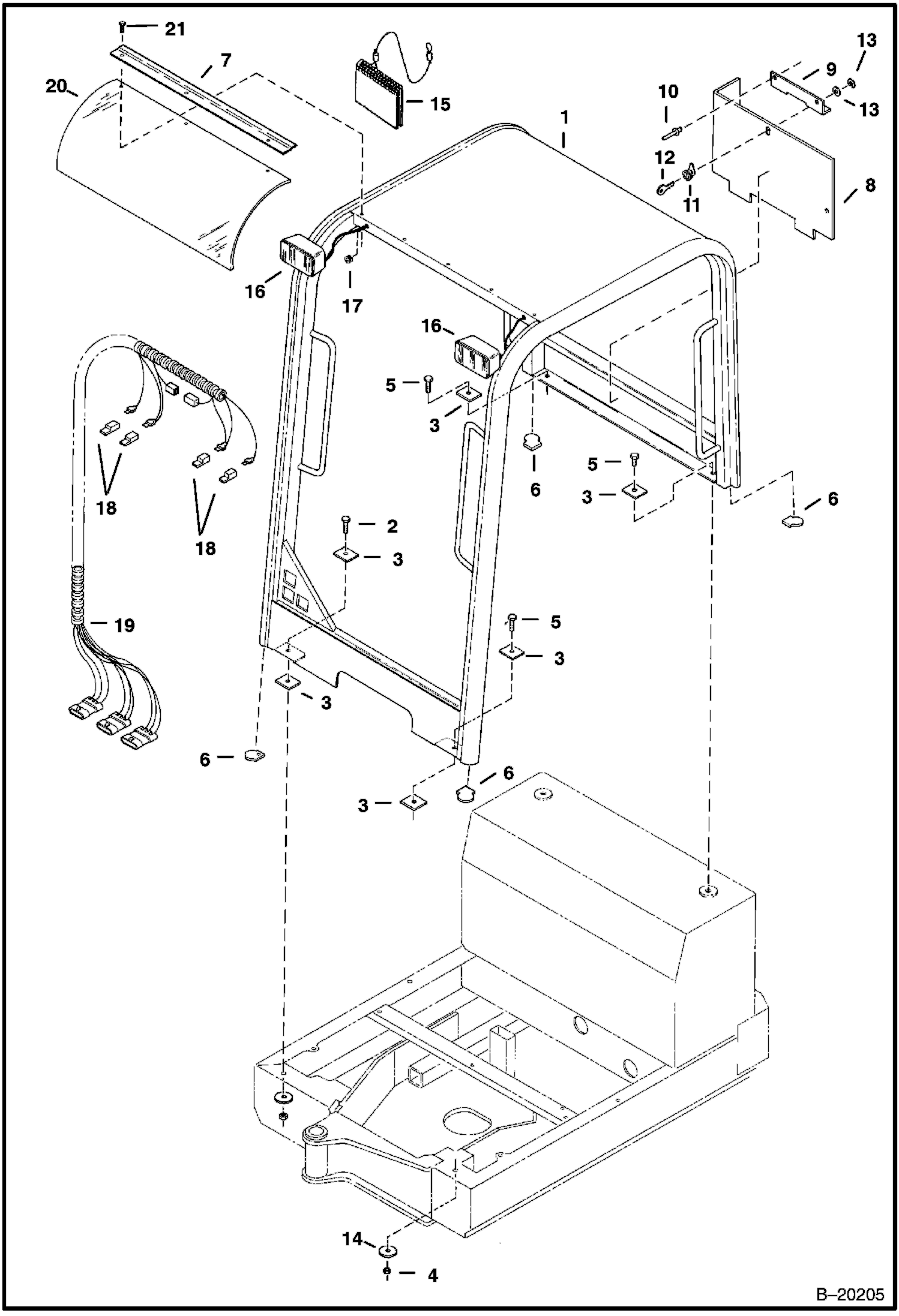 КРЫША НАД СИДЕНЬЕМ ВОДИТЕЛЯ И КРОНШТЕЙН