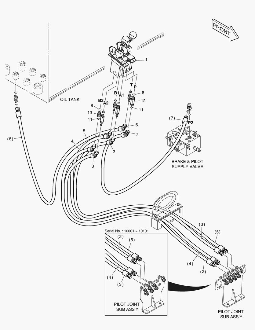 ТРУБОПРОВОД СЕРВОУПРАВЛЕНИЯ - ПАЛЕЦ + 2 КАТУШКИ