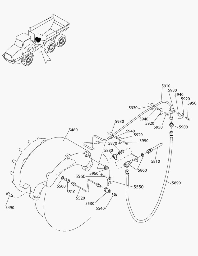 G190-72 BRAKE SYSTEM; REAR AXLE (RIGHT FRONT)