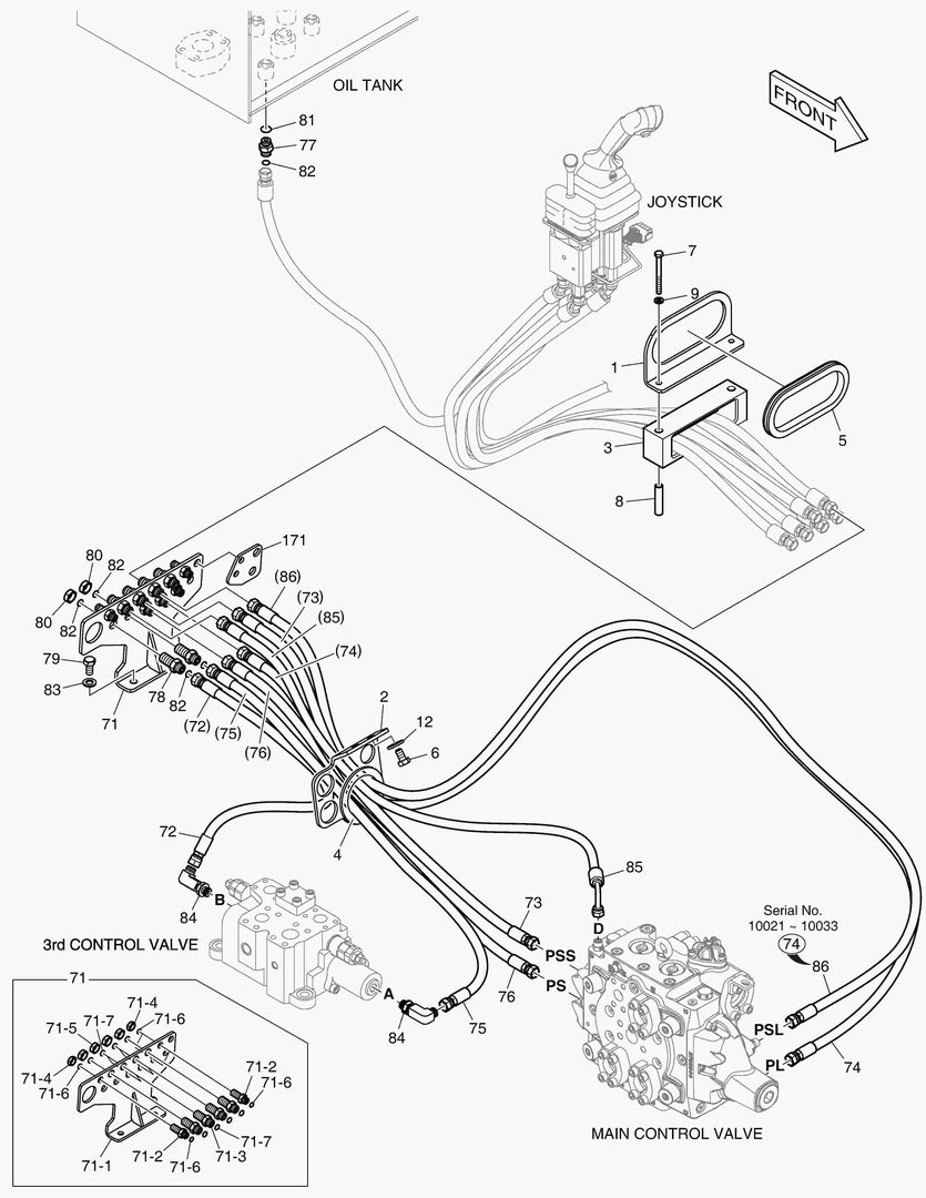 ТРУБОПРОВОД СЕРВОУПРАВЛЕНИЯ - 3-Й РЫЧАГ