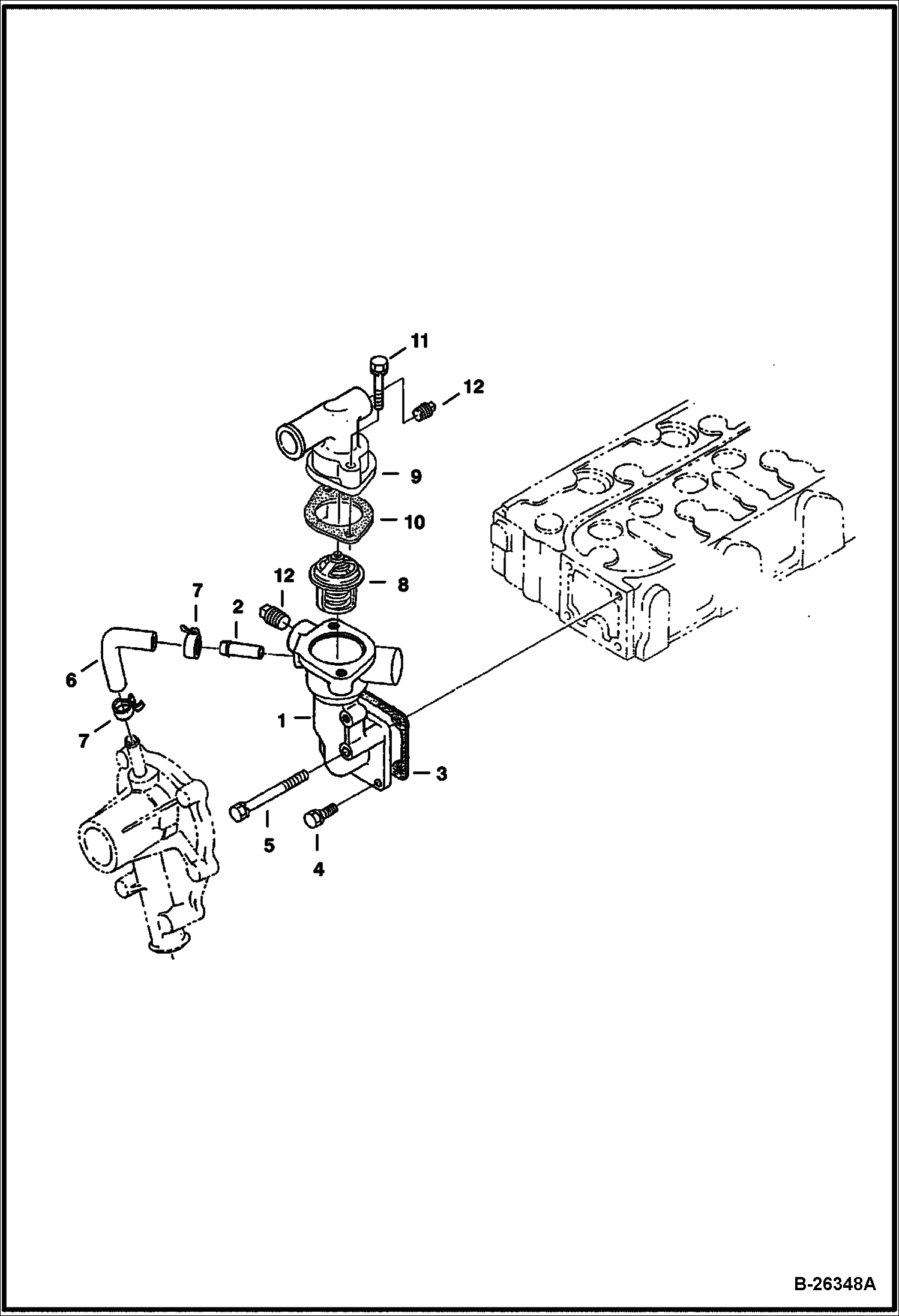 ВОДЯНОЙ ФЛАНЕЦ И ТЕРМОСТАТ KUBOTA - V1505-E3B - ВРЕМЕННЫЙ TIER IV REPLACEMENT
