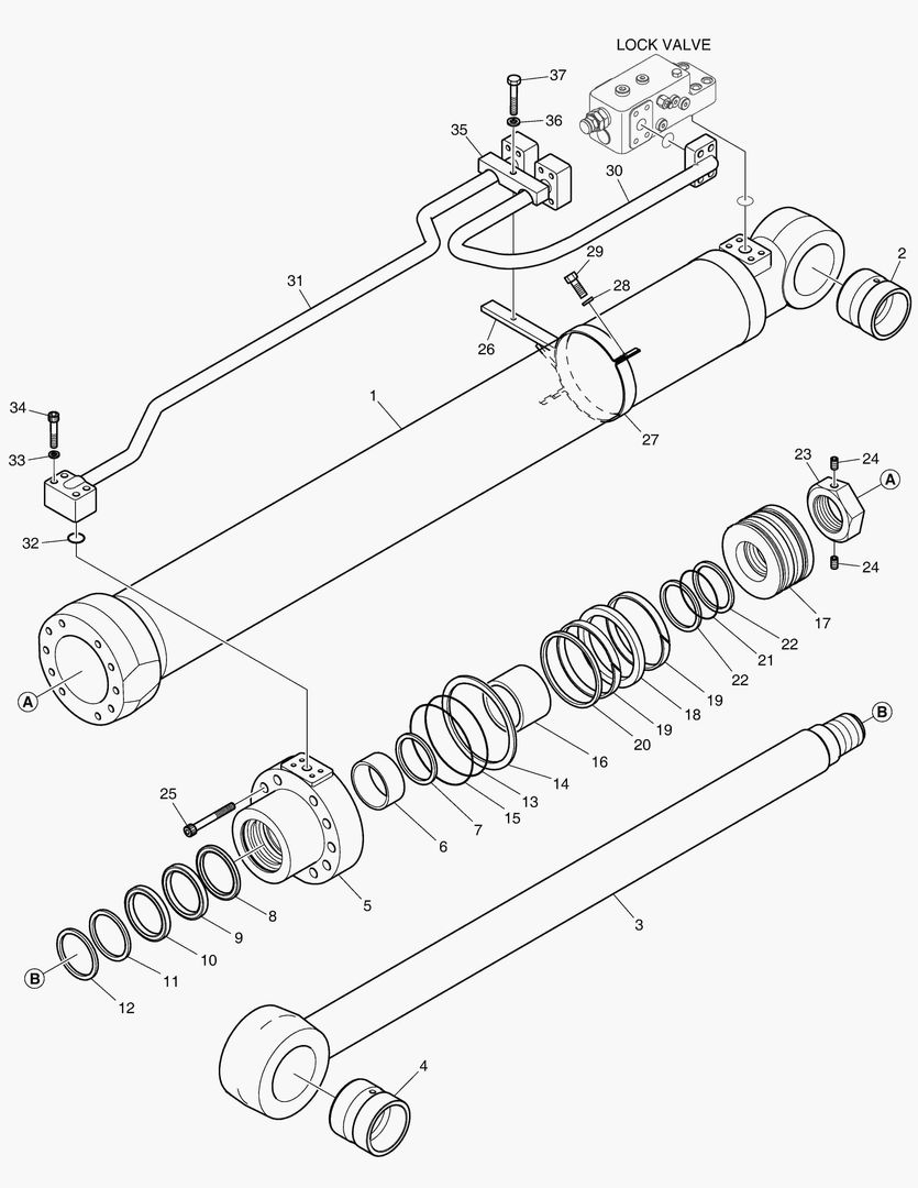 Спецтехника 4390 BOOM CYLINDER - R.H. (LOCK VALVE) [5001~5079] - главное фото