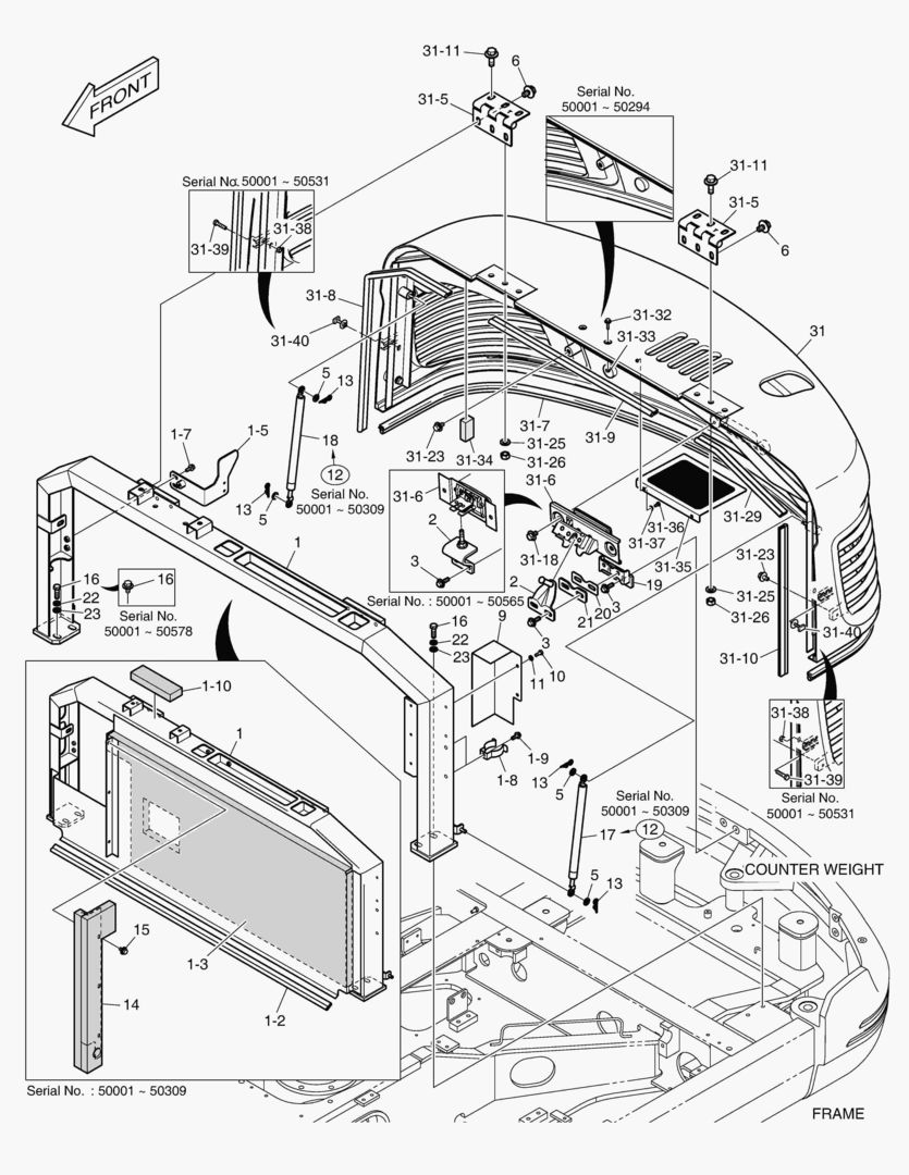 1490 SUPPORT & BONNET ASS`Y