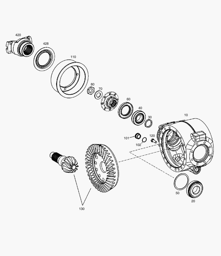 Спецтехника 3370 DIFFERENTIAL HOUSING - REAR AXLE [5001~10012] - главное фото