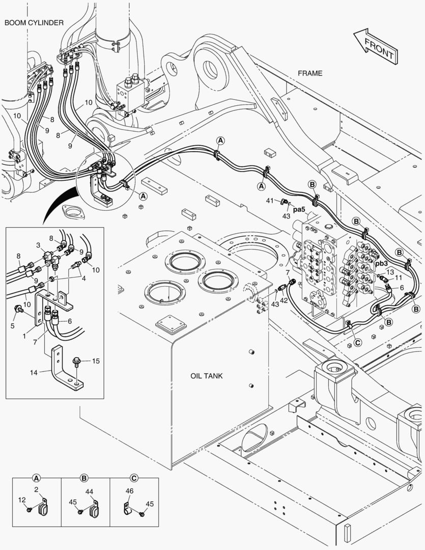 ТРУБОПРОВОД СЕРВОУПРАВЛЕНИЯ - ГИДРОЗАМОК СТРЕЛЫ
