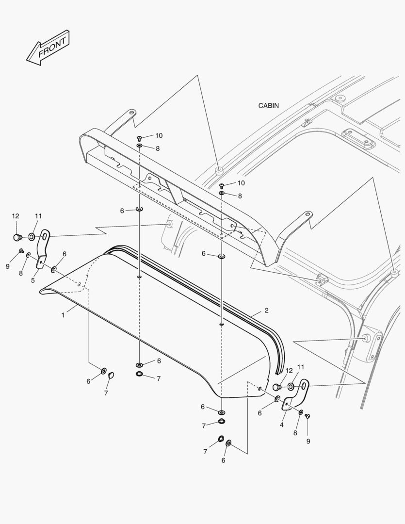 6340 RAIN SHIELD & LAMP MOUNTING