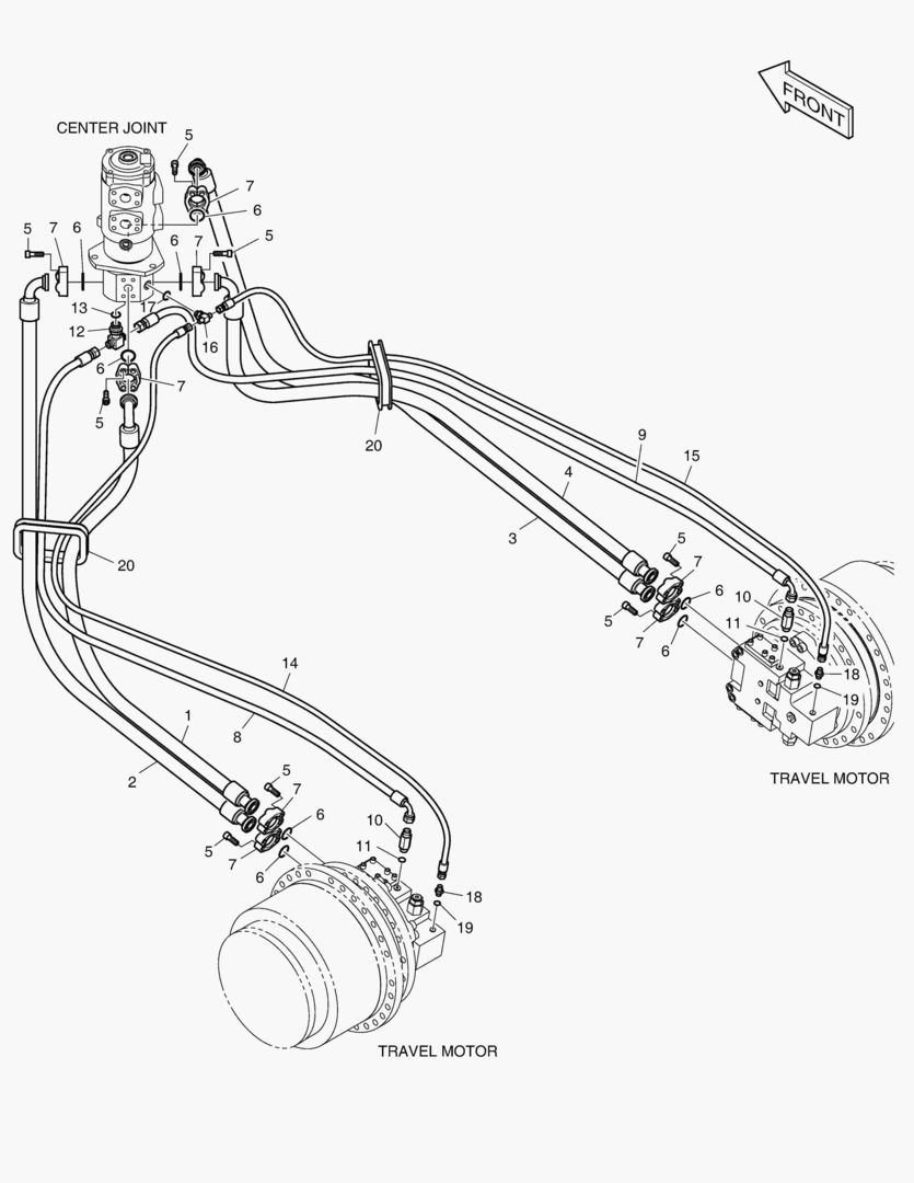 ТРУБОПРОВОД ХОДА - ШИРИНА ГУСЕНИЦЫ 3 м